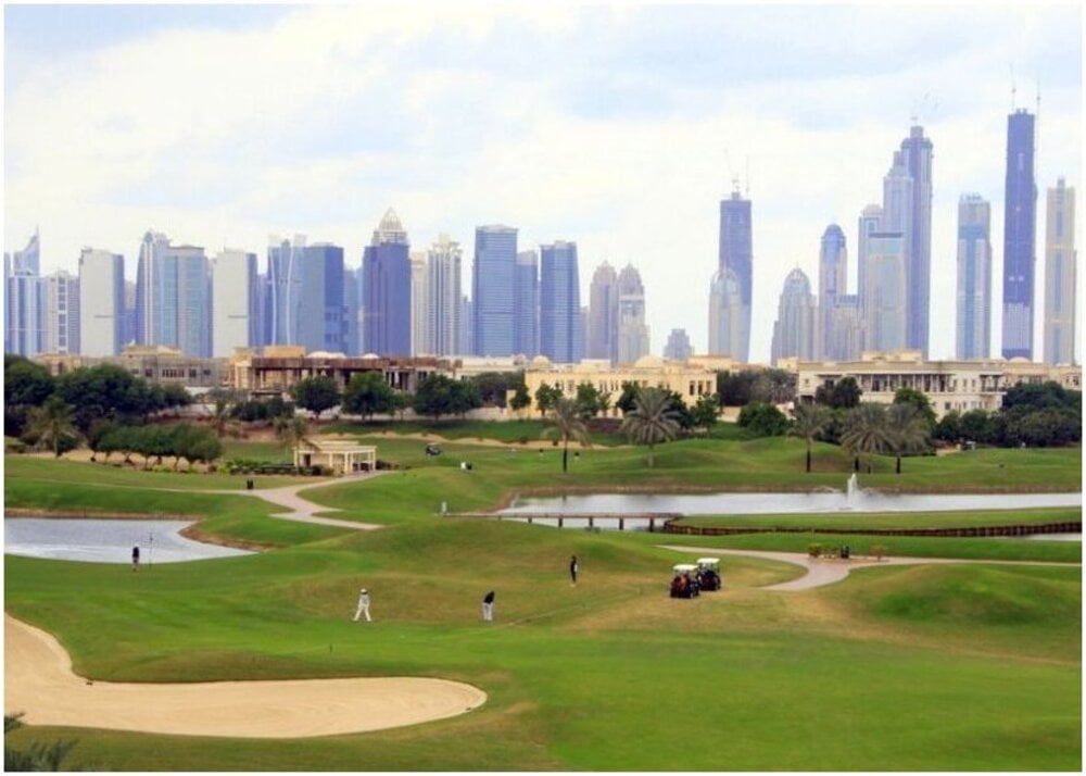 Le terrain de golf Emirates Hills Dubai